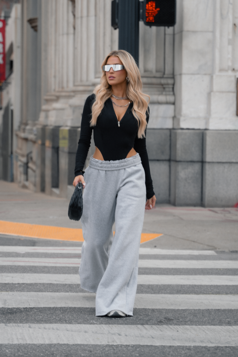 Grey Boyfriend Track Pants CLOTHING Acid-Washed Sweat Pants Grey